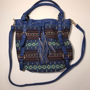 Scarleton Large Striped Pattern Drawstring Bag